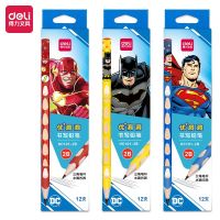 12Pcs/Box DELI HC101 HB/2B  Justice League DC Pencils School Student Supplies Stationery Wall Chargers