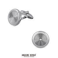 ANGELINO RUFOLO Cufflink(คัฟลิงค์) ดีไซน์ Classic กระดุมข้อมือคัฟลิ้งโรเดียมคุณภาพเยี่ยม สีเงิน