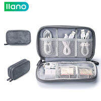 LLANO  กระเป๋าเก็บของแบบพกพา,กล่องเก็บของกันน้ำอะแดปเตอร์แกดเจ็ตเคสจัดระเบียบหนังแกะสำหรับสาย USB ชาร์จ/พาวเวอร์แบงค์/กระเป๋าจัดเก็บอิเล็กทรอนิกส์