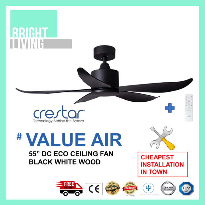 Crestar Valueair 55" Ceiling Fan with Remote Control Lazada Singapore