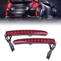 2ชิ้นรถสะท้อนกันชนหลังไฟเบรกขับรถไฟตัดหมอกสำหรับฮอนด้าซีวิค Hatchback Type R Si ซีดาน2017 2018 2019 2020