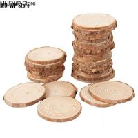 MUFWP Store 40Pcs 3-4CM Unfinished Natural Round Wood Slices Circles with Tree Bark Log Discs for DIY Crafts Home Party Decoration