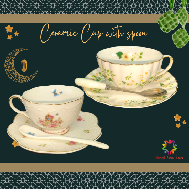Raya Edition Coffee Set Ceramic Tea Set Flower Tea Cup English Afternoon Tea Cup European Style