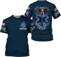 2023 new arrive- xzx180305   Individualized name EMT shirt 3D uniform emergency medical technician EMS shirt