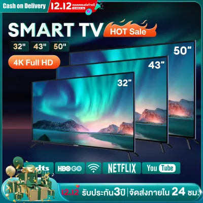Expose ทีวี 43 นิ้ว smart tv 32 นิ้ว สมาร์ททีวี tv 4K UHD 50 นิ้ว โทรทัศน์ LED เชื่อมต่อwifi Android TV รับประกัน 3ปี Youtube/Netflix