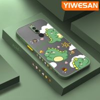 YIWESAN เคสสำหรับ Xiaomi Redmi 8 8A 8A Pro เคสลายการ์ตูนไดโนเสาร์น่ารักทำจากซิลิโคน Frosted เคสโทรศัพท์โปร่งใสขอบสี่เหลี่ยมกันกระแทกปลอกป้องกันเลนส์กล้องคลุมทั้งหมด