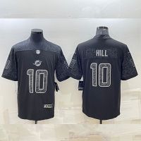 2023 New Fashion version NFL Miami Dolphins Mens Reflective Limited Edition No. 10 Tyreek Hill Embroidered Football Jersey