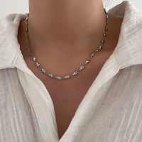 [COD] European and geometric love chain necklace retro peach heart short simple versatile personality collarbone