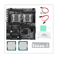 X99 Dual CPU Motherboard Computer Motherboard Server Motherboard 2XE5 2620 V3 CPU+SATA Cable+Thermal Grease LGA 2011 PCI-E16X 8XDDR4 Slot X99 X8 for ALEO Mining