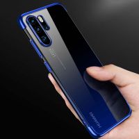 P50 P40 P30 Huawei P20,หรูหราบางเฉียบ Pro Lite ชุบ TPU นิ่มใสเคสโปร่งใส