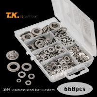 Flat Washer 304 Stainless Steel Washers แหวนอีแปะ แหวนรองน็อต660PCS Flat Washer 304 แหวนอีแปะ แหวนอีแปะสเตนเลส แหวนสเตนเลส แหวน แหวนรองน็อต