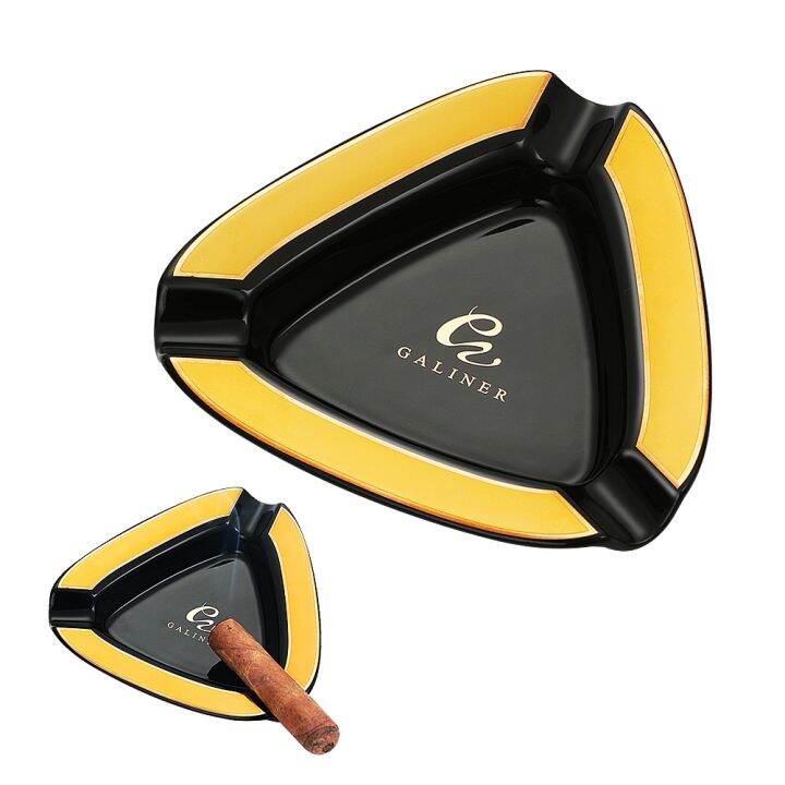 galiner-ceramic-cigar-ashtray-single-cigar-holder-gadgets-round-ash-slot-4-colors-yellow-tobacco-portable-ashtray-luxury