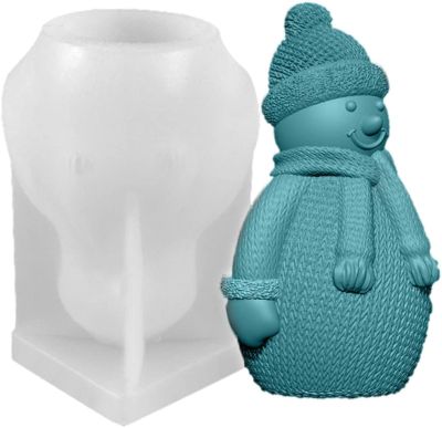 แม่พิมพ์ตุ๊กตาหิมะวันคริสต์มาสทำจากเรซินฟองดองทำเองสำหรับทำสบู่ทำเอง3D แม่พิมพ์ช็อคโกแลต Xma