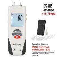 RZ Digital Manometer Air Pressure Gauge Meter Air Pressure Differential Gauge Data Hold Medidor Presion +/-13.79Kpa HT1890 LCD