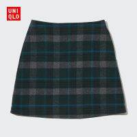 Uniqlo Muji พี่น้องแบรนด์แฟชั่นอเนกประสงค์ UNIQLO ROK Mini ขนสัตว์ผสม (กระโปรงสั้นลายสก๊อตฤดูใบไม้ร่วงและฤดูหนาว) 455778NIQLO