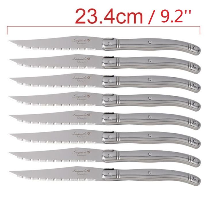 4/6/8/10pcs Laguiole Steak Knife Set Black Hammer Blade Dinner