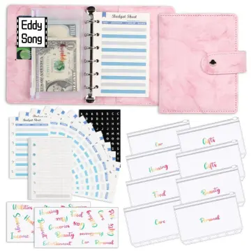 A7 Checkered Budget Binder Money Organizer Cash Envelope Budget