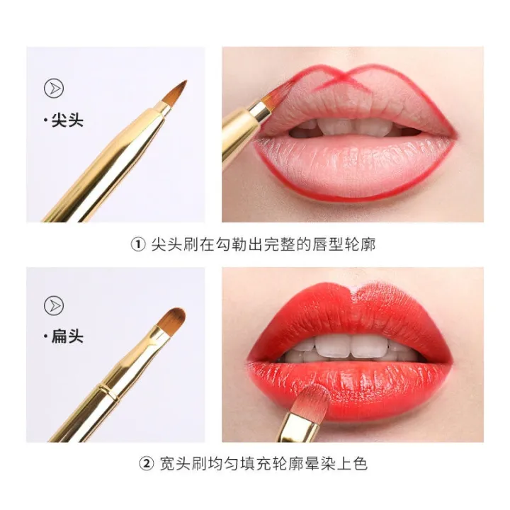 high-end-original-spot-makeup-brush-metal-retractable-double-head-lip-brush-with-cover-portable-lip-brush-lipstick-brush-makeup-tool