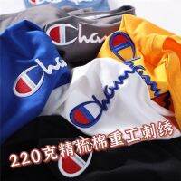 ♛☑ Summer trendy brand new pure cotton three-dimensional embroidery champion T-shirt for men and women high-quality short-sleeved casual tops