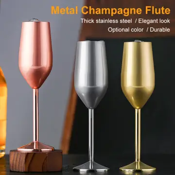 Champagne Flutes Set of 2 304 Stainless Steel Champagne Flutes Rose Gold  220m
