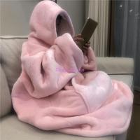 s and Children Fleece Weighted Blankets for Beds TravelWinter Thick Comfy Blanket Sweatshirt Solid Warm Hooded Blanket