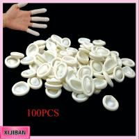 XIJIBAN 100PCS กันลื่น เครื่องมือทำเล็บ น้ำยาง ถุงมือป้องกัน ปลอกนิ้ว ถุงมือยาง เตียงเด็ก