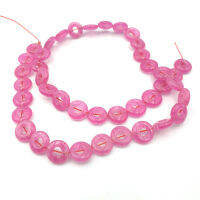 เซซี บอน ลูกปัดหินแท้ควอร์ทรูปทรงโดนัท (Quartz Fuschia Pink Donut 10 mm สีชมพู (LZ-0539}