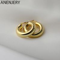 【YP】 ANENJERY Color Chunky Hoop Earrings for Round Tube Jewelry pulseras mujer