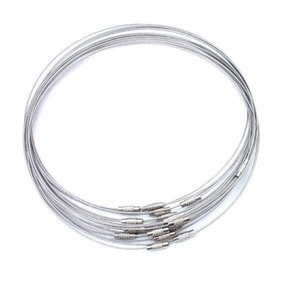 【YF】 Cabo de fio aço inoxidável com 10 modos 46cm cor prata colar para artesanato faça você mesmo acessórios joias uv1769