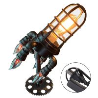 Vintage Steampunk Rocket Light Usukeuau Plug Flame Night Light Wall Decoration Light Led Lamp Gift For Bar Store Desk *