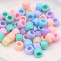 100PCS 6*9MM Colorful Pony Beads Fashion Big Hole Beads Kids DIY Bracelet Necklace Making HandCrafts Girls Hair Beads Wholesale Beads