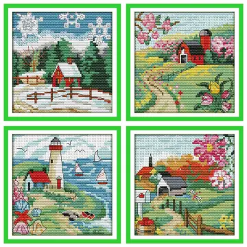 Moon Stamped Cross Stitch Kits - Needlepoint 11CT Counted Cross