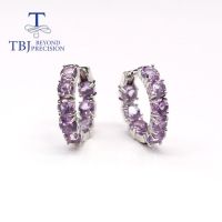 Natural Brazil amethyst round 4.0mm earrings 925 sterling silver fashion design women fine jewelry