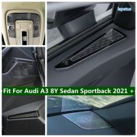 Car Door Audio Speaker Tweeter Cover Instrument Loudspeaker Trim Interior Sticker Black For Audi A3 8Y Sedan Sportback 2021 2022