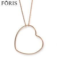 FORIS Fashion Jewelry High Quality Rose Gold Gold Color Big Love Heart Necklace For Women Best Christmas Gift PN034
