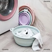 ❉ อ่างล้างหน้าพับเก็บได้ Folding Washbasin Household Laundry Tub Travel Portable Folding Plastic Basin