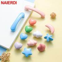 NAIERDI Ceramic Children Room Cabinet Handles Cartoon Moon Star Wardrobe Handle Cupboard Door Pulls Single Hole Furniture Handle Door Hardware