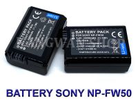 (แพ็คคู่ 2 ชิ้น) NP-FW50  FW50 แบตเตอรี่สำหรับกล้องโซนี่ Battery and Charger For Sony Alpha A3000,A5000,A6000,A6300,A6500,A7,A7II,A7S,A7SII,A7R,A7RII,A33,A35,A37,A55,RX10,RX10II,RX10 III,RX10 IV,NEX-3/5/7 BY KANGWAN