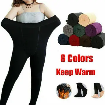 Women Winter Warm Fleece Lined Leggings Thermal Stretchy All-In-One Pantyhose  Tights Pants