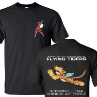 2019 New 100% Cotton T-Shirts Men The Flying Tigers Chinese Air Force American Fighter Pilot BLACK T-SHIRTS S-3XL Casual Tee XS-4XL-5XL-6XL