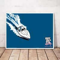 MT379 New Grand Theft Auto Beach Gta City Sunset Landscape Wall Art ภาพวาดผ้าใบพิมพ์โปสเตอร์ห้องนั่งเล่น Home Decor