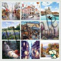 【hot sale】 ❧▧✜ B02 YOYO ART DIY oil painting Framed paint by number 数字油画 Paris/bus/Venice /Sea/tree/Flower/ Street Y001