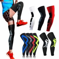 Sports Anti-slip Full Length Compression Leg Sleeves Calf Shin Splint Support Protect for Basketball Relief Pain amp; Recovery 1Pcs