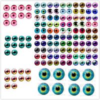 20Pcs 6/8/10/12mm Glass Round Eyes In Pairs Flatback Cabochons Decoration Keychain Accessories