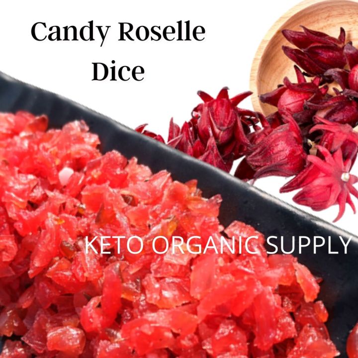 Candy Roselle Granular 250g 玫瑰茄脯颗粒 Dried Candied Roselle Cube Diced ...