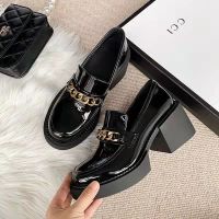 Women Flat Platform Shoes Hidden Height Heels Womens Casual Loafers for Autumn And Winter Metal Decoration Heels Dress Shoes