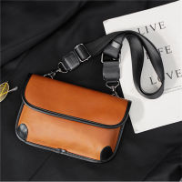 Vintage Mens Chest Crossbody Bags Leather Handbags Men Purse Luxury Designer Shoulder Bag Phone Pouch Cartera Bolsos Hombre