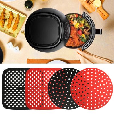 Reusable Air Fryer Silicone Pad Air Fryer Lining Accessories Pad Non-stick Baking Mat Cake Grilled Saucer Silicone Mat Bakeware