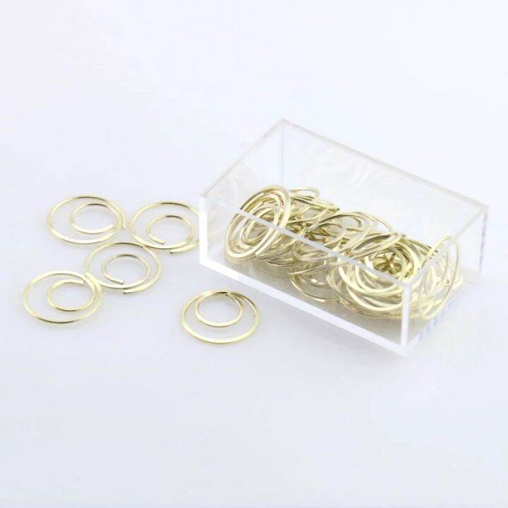 alltu-20pcs-imitation-gold-circular-metal-paper-clip-bookmark-stationery-student-office-memo