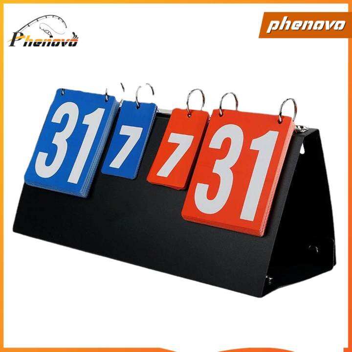 Phenovo 4 digits Score Board Scoring Board Portable Sports Scorekeeper